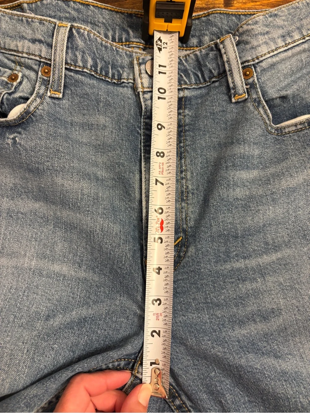 Levi’s 512 Men’s Jeans Hemmed 36x26 Slim Taper Light Wash Blue Denim Stretch